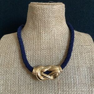 Vintage Avon blue rope Knot necklace.